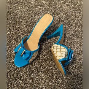 Cute blue slide on mules. Size 7. New*